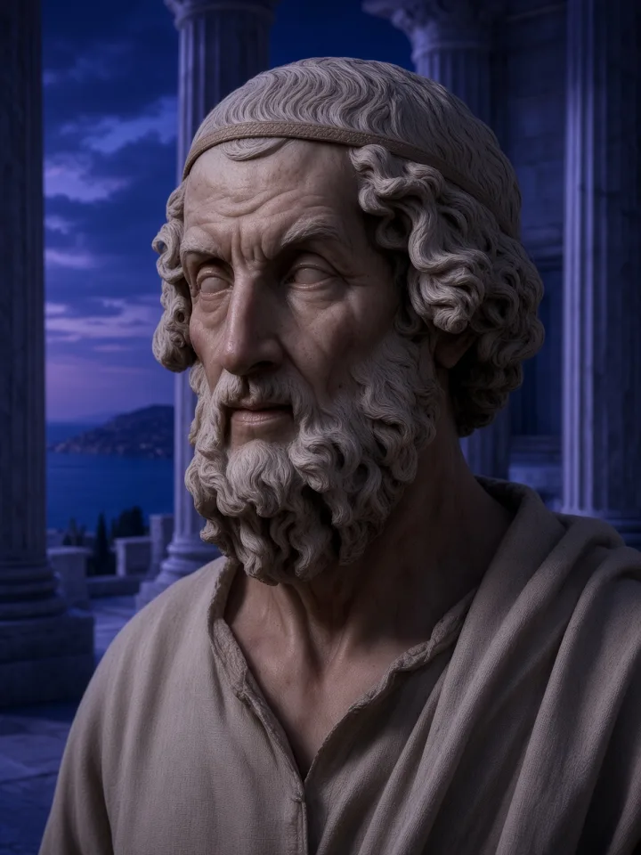Homer — Odyssey Narrator still, not a historical likeness